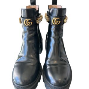 Bota Gucci Crystal GG Trip Chelsea Preta - Imagem 2