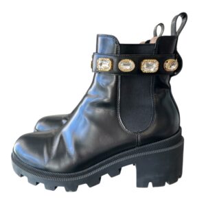 Bota Gucci Crystal GG Trip Chelsea Preta - Imagem 3