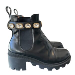 Bota Gucci Crystal GG Trip Chelsea Preta - Imagem 5