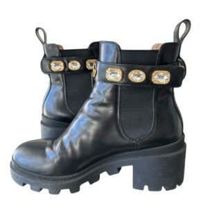 Bota Gucci Crystal GG Trip Chelsea Preta - Imagem 6