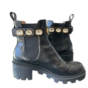 Bota Gucci Crystal GG Trip Chelsea Preta - Imagem 7