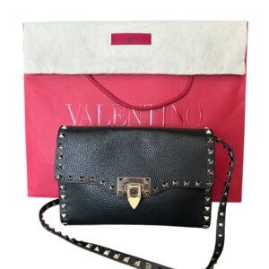 Bolsa Valentino Rockstud Flip Lock Preta